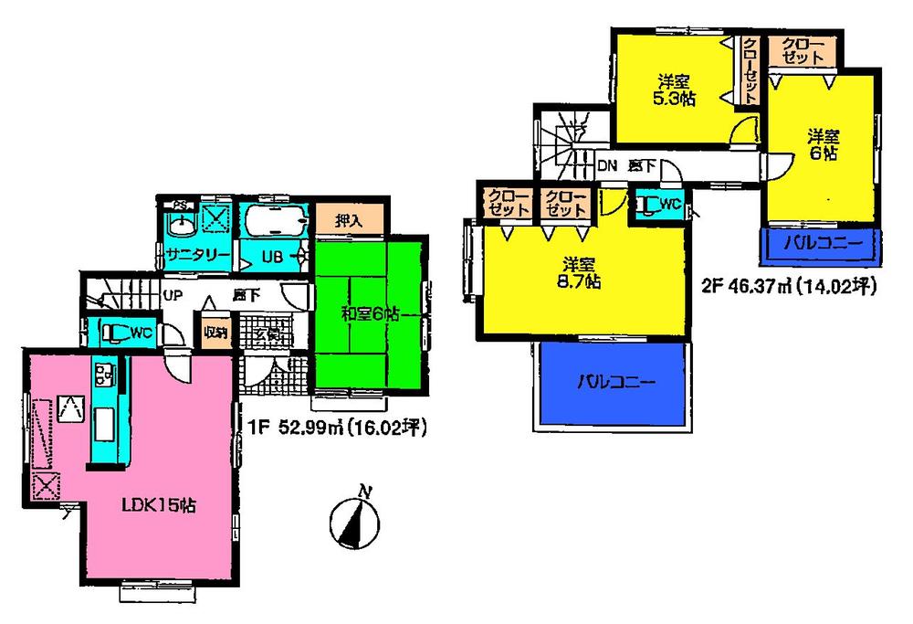 Floor plan. (7 Building), Price 27,800,000 yen, 4LDK, Land area 110.1 sq m , Building area 99.36 sq m