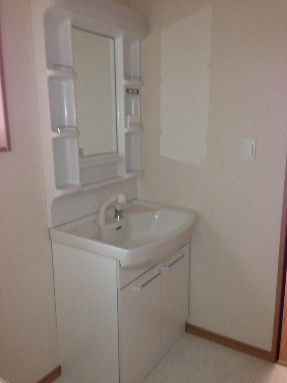 Wash basin, toilet. Smooth dressing in the wash basin shower