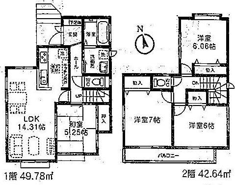 Floor plan. (D Building), Price 33,800,000 yen, 4LDK, Land area 111.37 sq m , Building area 92.42 sq m