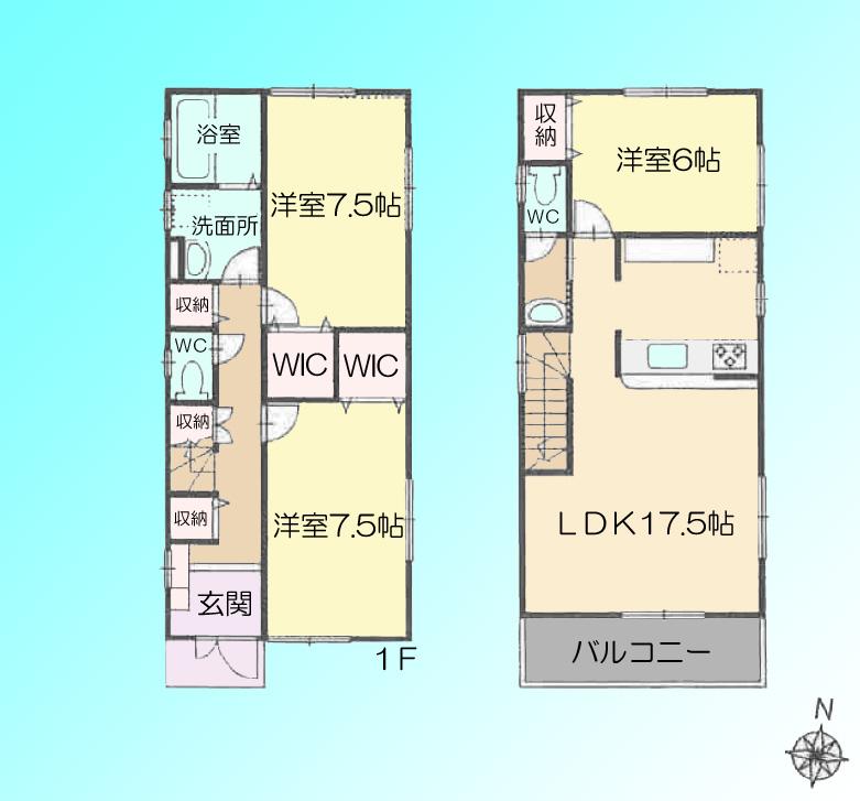 Floor plan. 33,800,000 yen, 3LDK, Land area 103.25 sq m , Building area 95.63 sq m