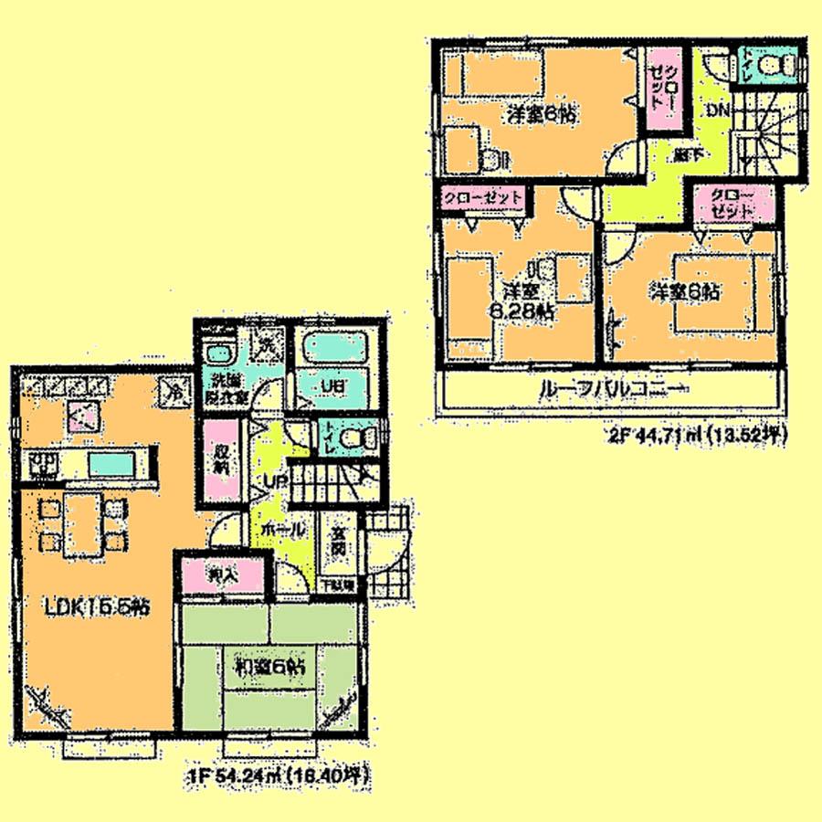 Floor plan. 19,800,000 yen, 4LDK, Land area 124.89 sq m , Building area 95.98 sq m located view in addition to this, It will be provided by the hope of design books, such as layout.