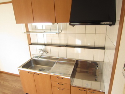 Kitchen. Two-burner gas stove can be installed