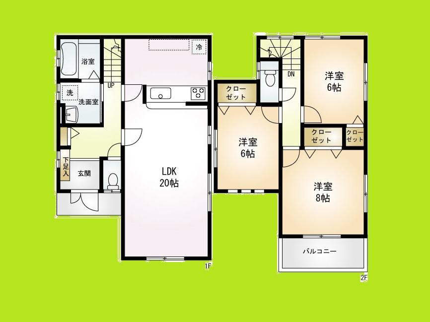 Floor plan. (3), Price 36,800,000 yen, 3LDK, Land area 106.24 sq m , Building area 94.39 sq m