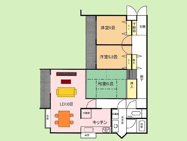 Floor plan. 3LDK, Price 15.8 million yen, Occupied area 75.91 sq m , Balcony area 9.64 sq m
