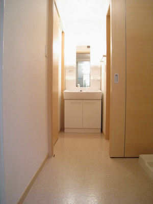 Washroom. Wash space towel rack is happy