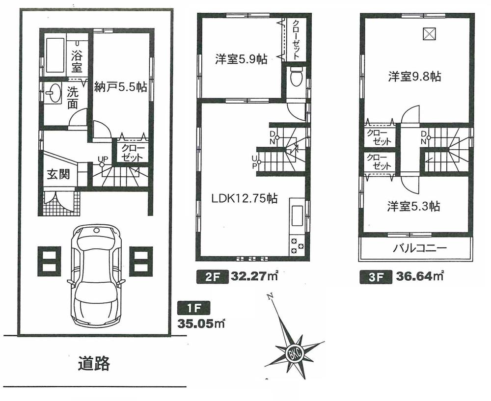 Floor plan. 35,800,000 yen, 3LDK + S (storeroom), Land area 62 sq m , Building area 103.96 sq m
