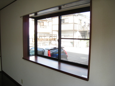 Living and room. Room with a bay window