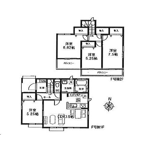 Floor plan. (F), Price 23.8 million yen, 4LDK, Land area 140.23 sq m , Building area 92.95 sq m