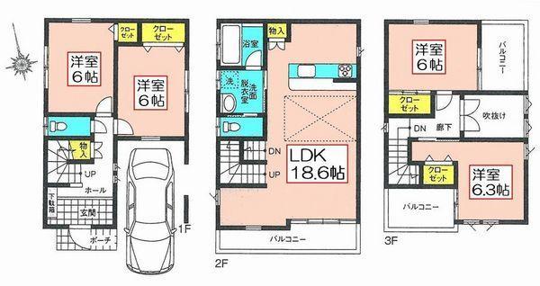 Floor plan. 41,800,000 yen, 4LDK, Land area 78.25 sq m , Building area 118.41 sq m 4LDK