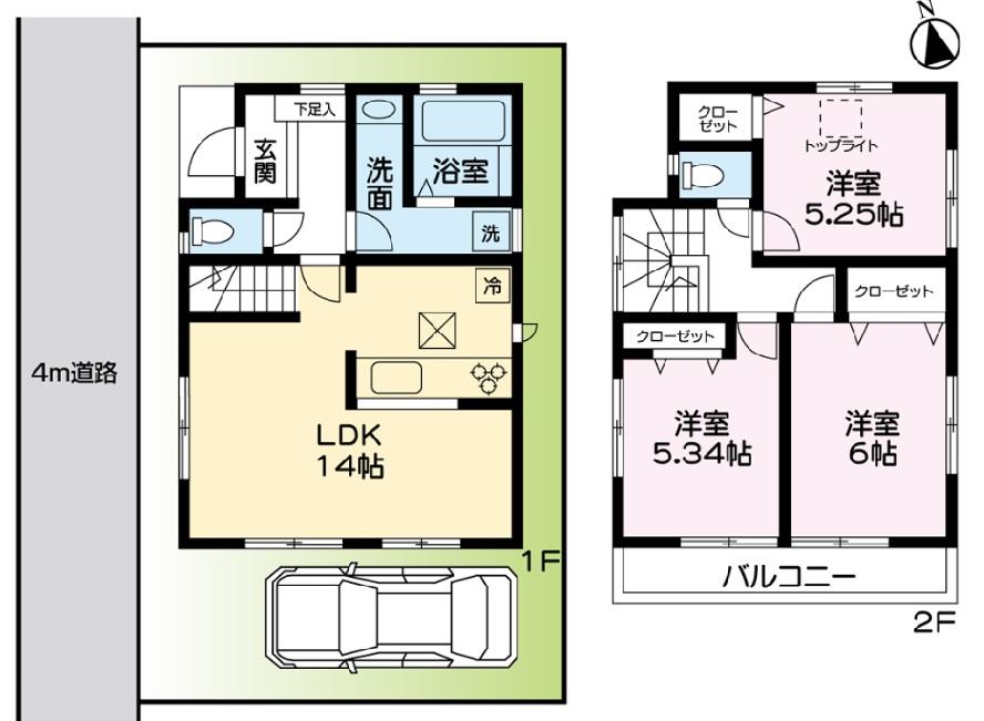 Floor plan. 26,800,000 yen, 3LDK, Land area 74.31 sq m , It is a building area of ​​76.18 sq m floor plan