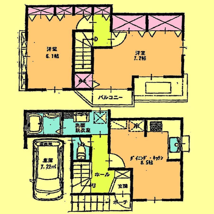 Floor plan. 19,400,000 yen, 2LDK, Land area 57.46 sq m , Building area 66.11 sq m located view in addition to this, It will be provided by the hope of design books, such as layout. 