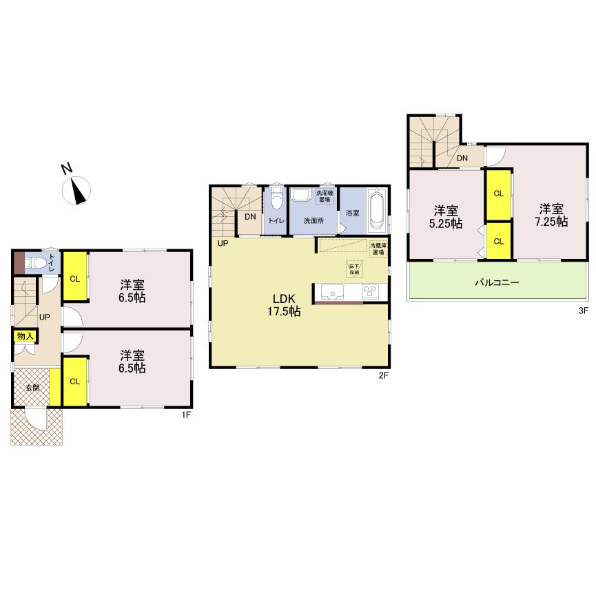 Floor plan. (5 Building), Price 31,800,000 yen, 4LDK, Land area 93.02 sq m , Building area 100.84 sq m