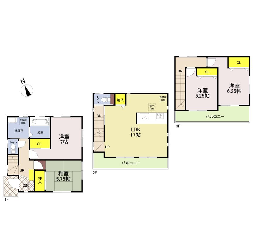 Floor plan. (4 Building), Price 33,800,000 yen, 4LDK, Land area 93.02 sq m , Building area 99.21 sq m
