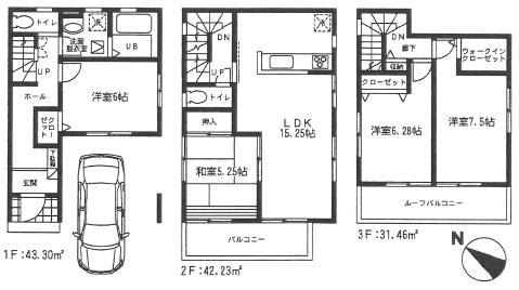 Floor plan. 31,800,000 yen, 4LDK, Land area 76.67 sq m , Building area 116.99 sq m (2 Building)