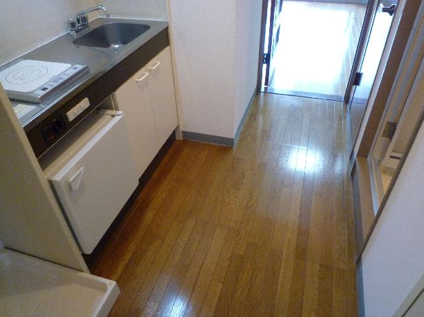 Kitchen. Mini fridge also been installed