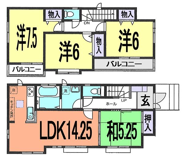 Floor plan. 27,900,000 yen, 4LDK, Land area 112.02 sq m , Building area 93.16 sq m
