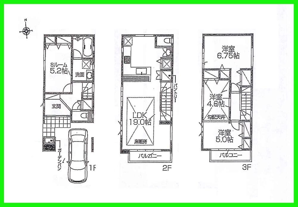 Floor plan. (Building 2), Price 44,800,000 yen, 2LDK+S, Land area 65.05 sq m , Building area 113.39 sq m