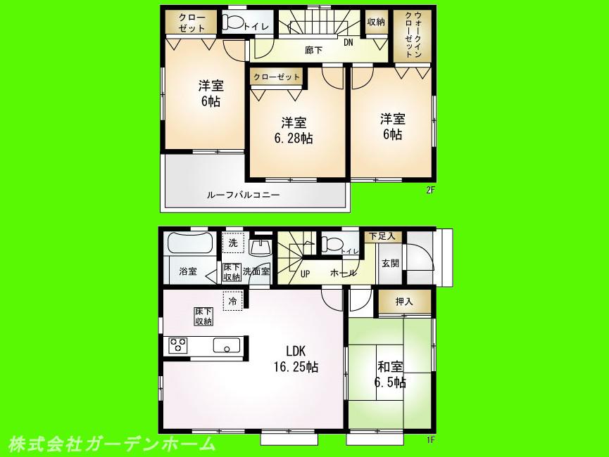 Floor plan. 23.8 million yen, 4LDK, Land area 111.13 sq m , Building area 98.12 sq m Zenshitsuminami facing a so sunny