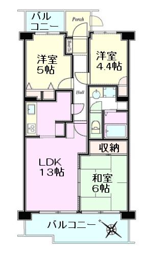 Floor plan. Bright southwestward