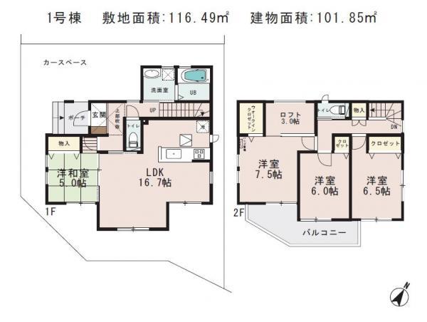 Floor plan. 29,800,000 yen, 4LDK, Land area 116.49 sq m , Building area 101.85 sq m
