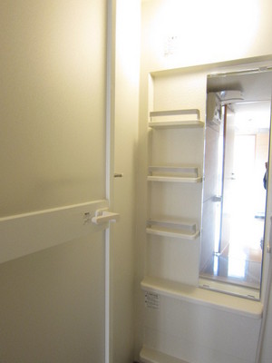 Washroom. Storage rack is useful Dresser