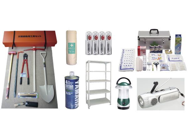 earthquake ・ Disaster-prevention measures.  [Assumed with the house a disaster "disaster prevention stockpile warehouse"] To ensure the safety of people who're in the event of a disaster, Set up a disaster stockpile warehouse in the building. Including emergency equipment, Tools and generators, And standing the emergency items such as light equipped in case of emergency. (Same specifications)