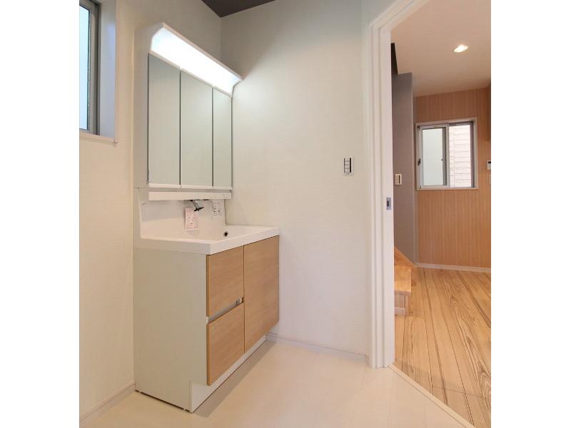 Wash basin, toilet. Washroom