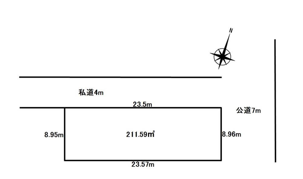 Compartment figure. Land price 39,800,000 yen, Land area 211.59 sq m
