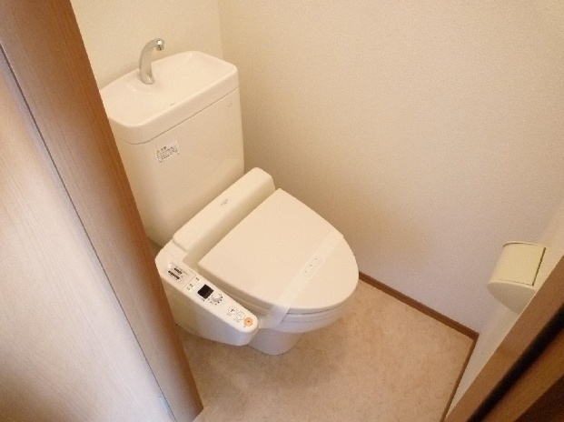 Toilet. Is a warm water washing toilet seat Installed