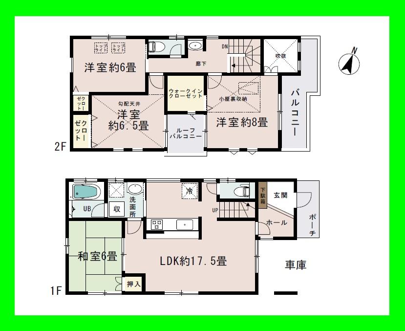 Floor plan. 38,800,000 yen, 4LDK, Land area 110.27 sq m , Building area 110.54 sq m