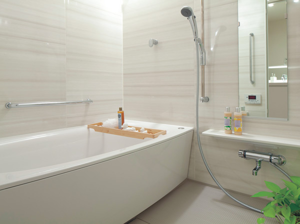 Bathing-wash room.  [bathroom] Bathroom to heal fatigue of the day, Cherish the sense of openness and cleanliness. Bathtub and floor, It has adopted the advanced equipment up to the faucet fixtures. ( ※ Less than, Published photograph of is what all was taken the model room 70B type (some paid option (application deadline Yes). )