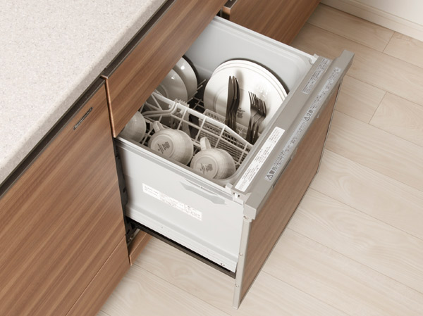 Kitchen.  [Dish washing and drying machine] Many of the dishes efficiently wash, Excellent dish washing and drying machine is also in water-saving effect was standard equipment.