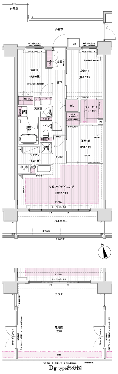 Floor: 3LDK + WIC, the occupied area: 70.68 sq m