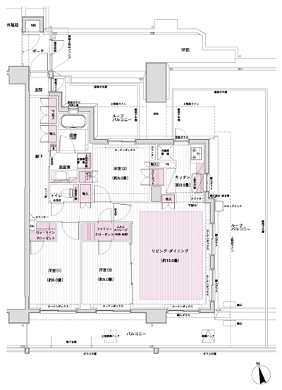 Floor: 3LDK + WIC + FC, the area occupied: 78.6 sq m