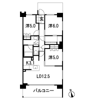 Floor: 3LDK + FC, the occupied area: 72.39 sq m