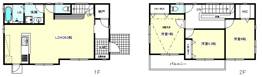 Floor plan. (W-15), Price 27,800,000 yen, 3LDK, Land area 103.78 sq m , Building area 94.97 sq m