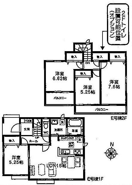 Floor plan. (D Building), Price 25,800,000 yen, 4LDK, Land area 137.27 sq m , Building area 92.95 sq m