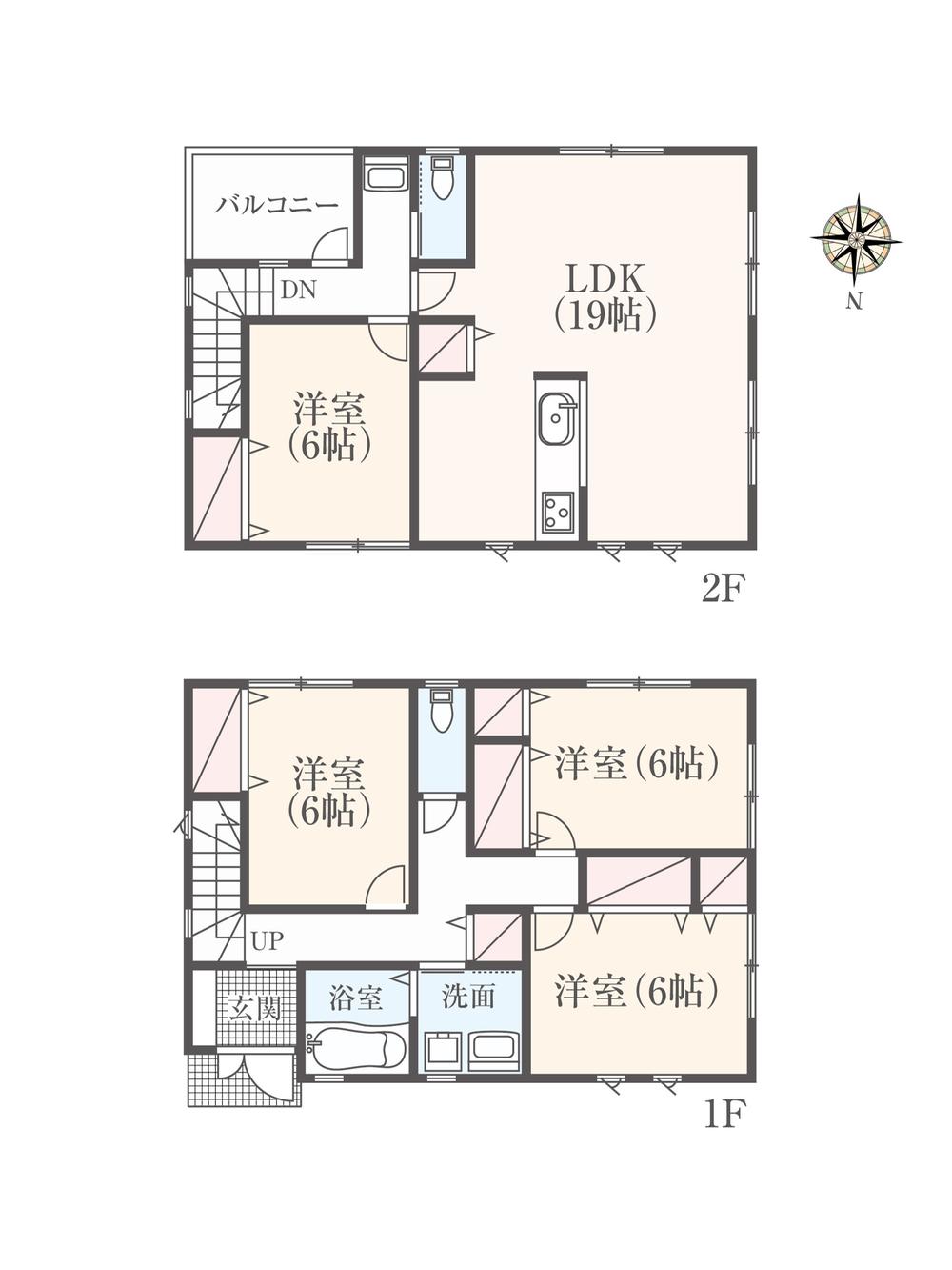 Building plan example (floor plan). Building plan example (E compartment) Building price 13 million yen, Building area 102.87 sq m