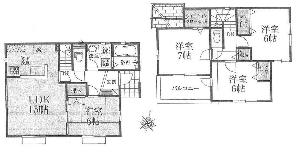 Floor plan. (4 Building), Price 34,800,000 yen, 4LDK, Land area 113.32 sq m , Building area 96.88 sq m