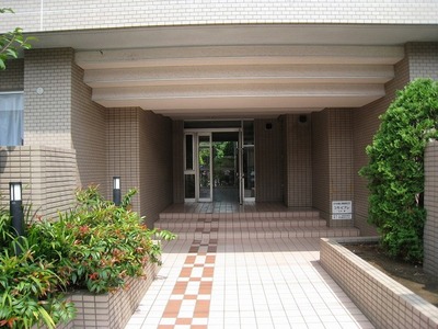 Entrance. Bright entrance, surrounded by green