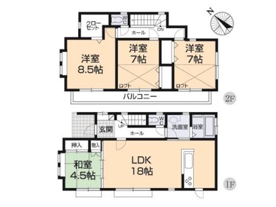 Floor plan. 33,800,000 yen, 4LDK, Land area 178.45 sq m , Building area 109.15 sq m floor plan