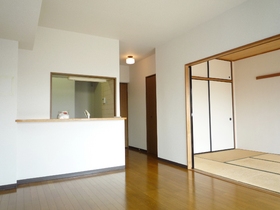 Living and room. Spacious living room at the counter kitchen