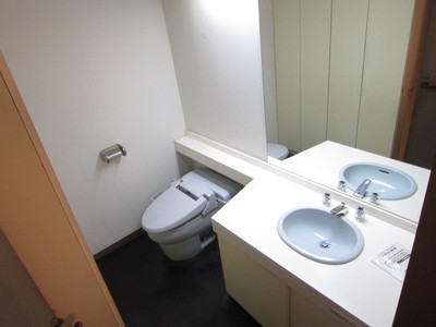 Washroom. Washbasin large mirror