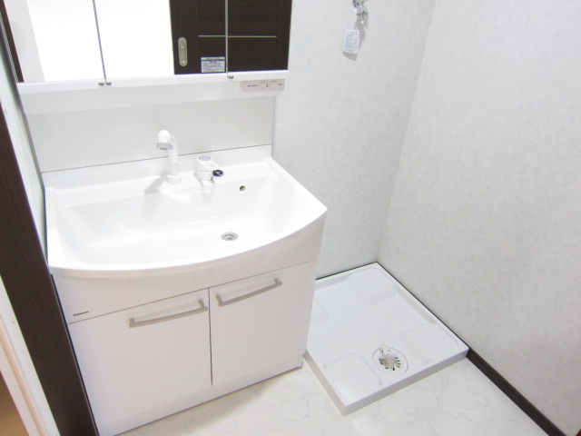 Washroom. Large wash basin adopted.