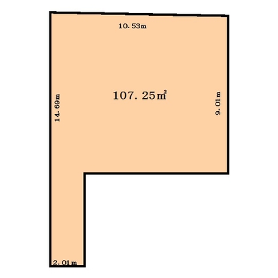 Compartment figure. Land price 13.8 million yen, Land area 107.25 sq m