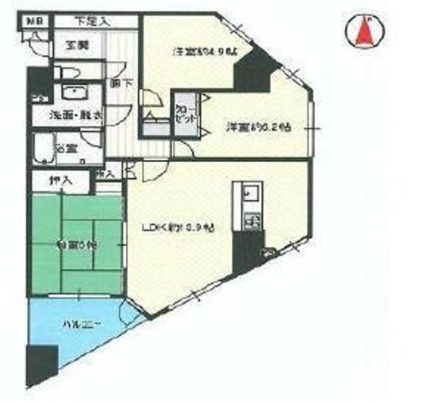 Floor plan. 3LDK, Price 25,900,000 yen, Occupied area 72.81 sq m , Balcony area 6 sq m 3LDK 72.81 sq m  2013 June renovated