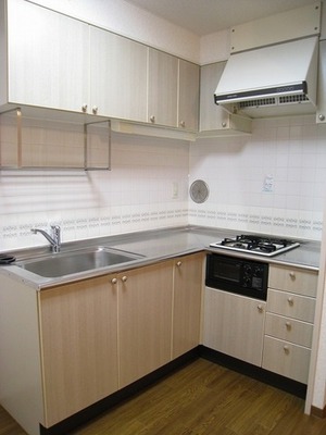 Kitchen. Spacious in the L-shaped kitchen