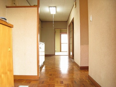 Entrance. Front of the entrance with a space