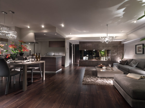 Living.  [living ・ dining ・ kitchen] Moments premium time smile. Moments that flows comfortably in the living room to relax in the family. that is, Gently until luxurious, And it ticks away the best of the time.