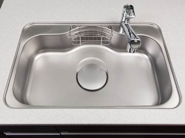 Kitchen.  [Quiet wide sink] Convenient quiet wide sink in washing. Counter is artificial marble feeling of luxury hard to be scratched.  ※ Position of the faucet will depend on the type.